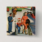 Ruimtevaartreiziger Vierkante Button 5,1 Cm (Voorkant)