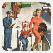 Ruimtevaartreiziger Vierkante Sticker (Voorkant)