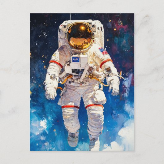 Ruimtevaartschilderij Briefkaart (Voorkant)