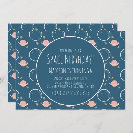 Ruimtevaartsterrenasteroïde goudsterren op zaterda kaart (Voorkant / Achterkant)