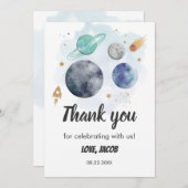 Ruimtevaartsterrenstelsel Waterverf Planet Rocket  Bedankkaart (Voorkant / Achterkant)