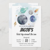 Ruimtevaartsterrenstelsel Waterverf Planet Rocket  Kaart (Voorkant / Achterkant)