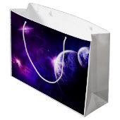Ruimtevaartsterrenstelsels sterren in Paarse blauw Groot Cadeauzakje (Achterkant Gekanteld)