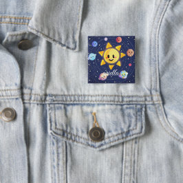 Ruimtevaartsterrenstelsels Vierkante Button 5,1 Cm