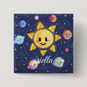 Ruimtevaartsterrenstelsels Vierkante Button 5,1 Cm (Voorkant)