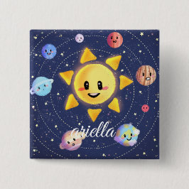 Ruimtevaartsterrenstelsels Vierkante Button 5,1 Cm