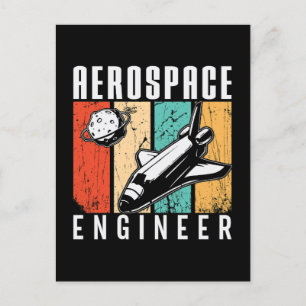 Ruimtevaarttechnicus Rocket Space Engineering Retr Feestdagenkaart