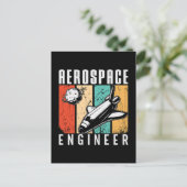 Ruimtevaarttechnicus Rocket Space Engineering Retr Feestdagenkaart (Staand voorkant)