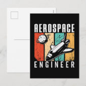 Ruimtevaarttechnicus Rocket Space Engineering Retr Feestdagenkaart (Voorkant / Achterkant)