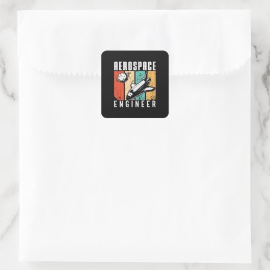 Ruimtevaarttechnicus Rocket Space Engineering Retr Vierkante Sticker (Tas)