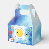 Ruimtevaartthema Buitenruimte Raket 1e verjaardag  Bedankdoosjes (Achterkant)