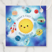 Ruimtevaartthema Buitenruimte Raket 1e verjaardag Bedankjes Labels (Achterkant)