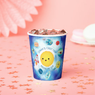 Ruimtevaartthema Buitenruimte Raket 1e verjaardag Papieren Bekers