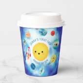 Ruimtevaartthema Buitenruimte Raket 1e verjaardag Papieren Bekers (Voorkant)
