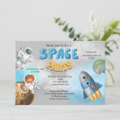 Ruimtevaartthema schattige raket kaart (Staand voorkant)