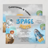 Ruimtevaartthema schattige raket kaart (Voorkant / Achterkant)