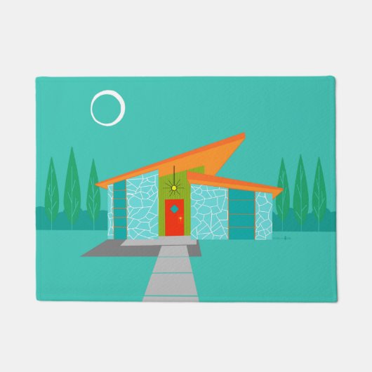 Ruimtevaarttijdperk Cartoon huis Deurklep Deurmat (Voorkant)