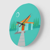 Ruimtevaarttijdperk Cartoon Ronde acrylwandklok Grote Klok (Hoek)