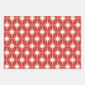 Ruimtevaarttijdperk Retro Red Green Cream 50-kerst Inpakpapier Vel (Voorkant 3)