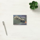 Ruimtevaartuig dat door een planeet vliegt post-it® notes (Kantoor)