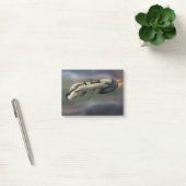 Ruimtevaartuig dat door een planeet vliegt post-it® notes (Kantoor)