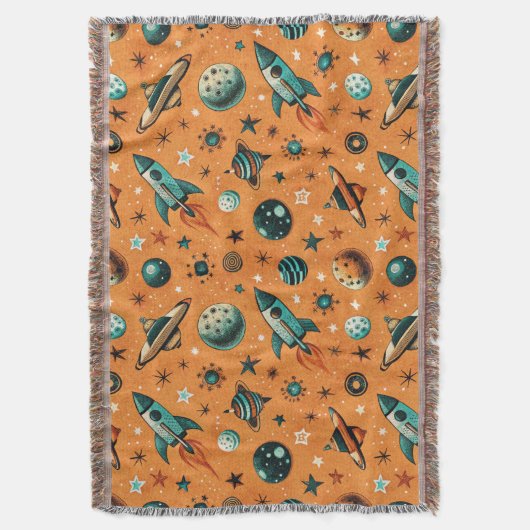  ruimtevaartuig Rocket Ships Pattern -Cosmos(1) Deken (Voorkant Verticaal)