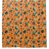 ruimtevaartuig Rocket Ships Pattern -Cosmos(1) Douchegordijn (Voorkant)