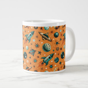  ruimtevaartuig Rocket Ships Pattern -Cosmos(1) Grote Koffiekop
