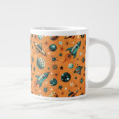  ruimtevaartuig Rocket Ships Pattern -Cosmos(1) Grote Koffiekop (Rechts)