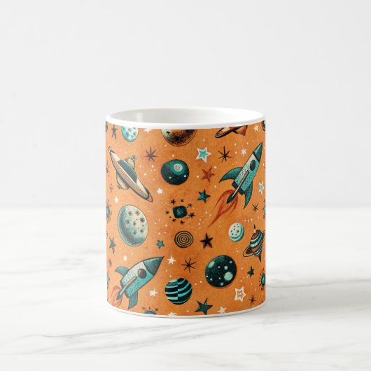 ruimtevaartuig Rocket Ships Pattern -Cosmos(1) Koffiemok (Center)