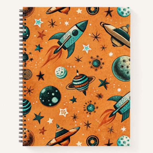 ruimtevaartuig Rocket Ships Pattern -Cosmos(1) Notitieboek (Voorkant)
