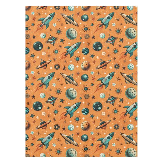 ruimtevaartuig Rocket Ships Pattern -Cosmos(1) Tafelkleed (Voorkant)