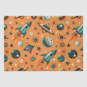  ruimtevaartuig Rocket Ships Pattern -Cosmos(1) Tissuepapier