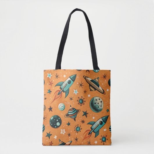 ruimtevaartuig Rocket Ships Pattern -Cosmos(1) Tote Bag (Voorkant)