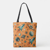 ruimtevaartuig Rocket Ships Pattern -Cosmos(1) Tote Bag (Achterkant)