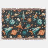  ruimtevaartuig Rocket Ships Pattern -Cosmos(2) Deken (Voorkant)