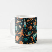ruimtevaartuig Rocket Ships Pattern -Cosmos(2) Koffiemok (Voorkant links)