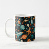 ruimtevaartuig Rocket Ships Pattern -Cosmos(2) Koffiemok (Links)