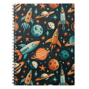  ruimtevaartuig Rocket Ships Pattern -Cosmos(2) Notitieboek