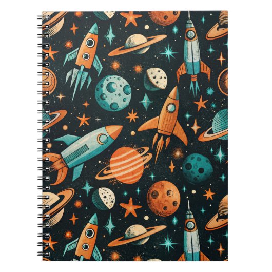 ruimtevaartuig Rocket Ships Pattern -Cosmos(2) Notitieboek (Voorkant)