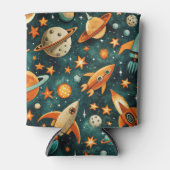  ruimtevaartuig Rocket Ships Pattern -Cosmos(3) Blikjeskoeler (Voorkant)