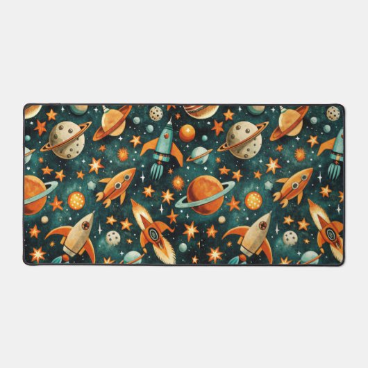  ruimtevaartuig Rocket Ships Pattern -Cosmos(3) Bureaumat (Voorkant)