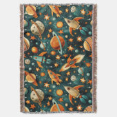  ruimtevaartuig Rocket Ships Pattern -Cosmos(3) Deken (Voorkant Verticaal)