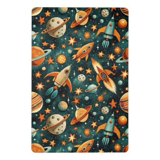  ruimtevaartuig Rocket Ships Pattern -Cosmos(3) Mini Klembord (Achterkant)