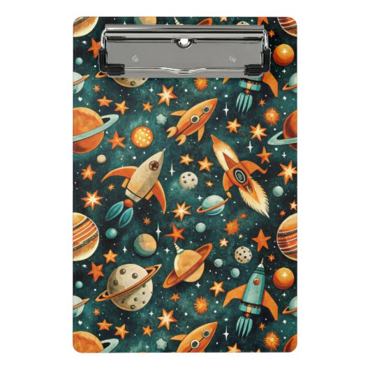  ruimtevaartuig Rocket Ships Pattern -Cosmos(3) Mini Klembord (Voorkant)