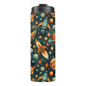  ruimtevaartuig Rocket Ships Pattern -Cosmos(3) Thermosbeker (Voorkant)