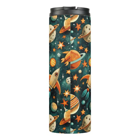  ruimtevaartuig Rocket Ships Pattern -Cosmos(3) Thermosbeker (Achterkant)