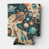  ruimtevaartuig Rocket Ships Pattern -Cosmos(4) Blikjeskoeler (Voorkant)