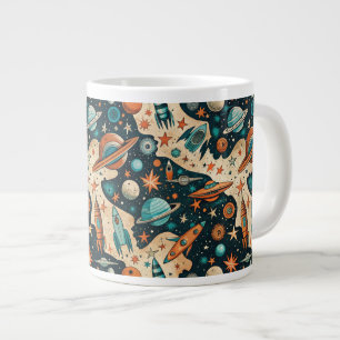 ruimtevaartuig Rocket Ships Pattern -Cosmos(4) Grote Koffiekop