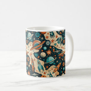  ruimtevaartuig Rocket Ships Pattern -Cosmos(4) Koffiemok